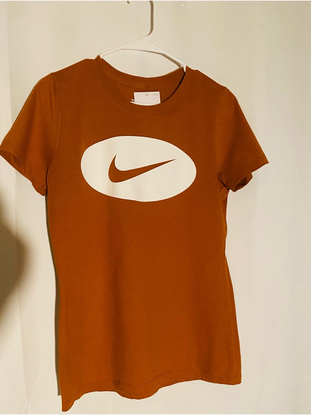 Nike Kids Burnt Orange Short Sleeve Tee with White Logo